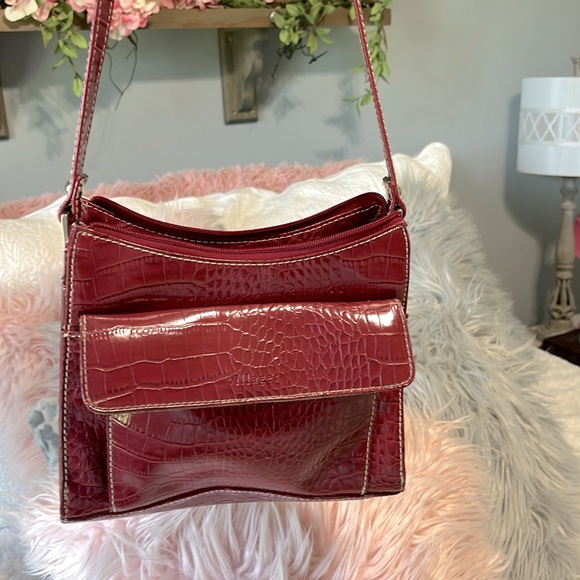 Y2K Villager Liz Claiborne Red Alligator Croc Mock Purse - Picture 6 of 16